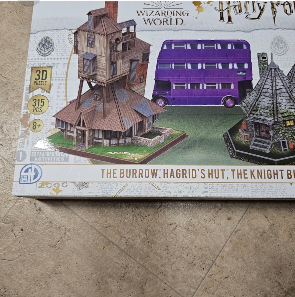 Harry Potter 3D Puzzle The Burrow, Hagrid's Hut and Knight Bus new - Picture 2 of 6